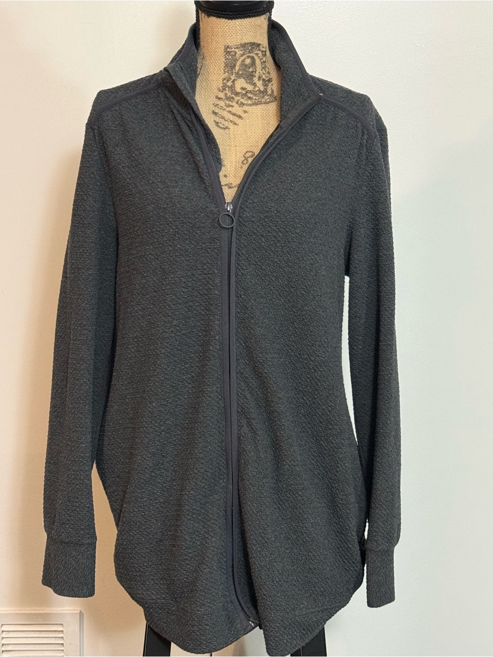 Danskin Charcoal Teddy Zip-Up Jacket